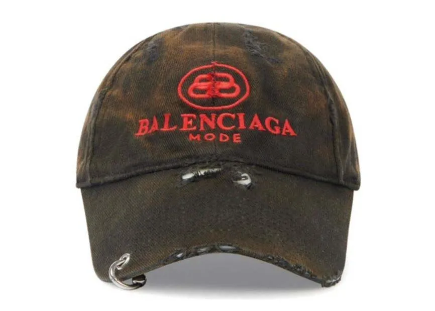 Balenciaga BB Mode Destroyed Piercing Baseball Cap