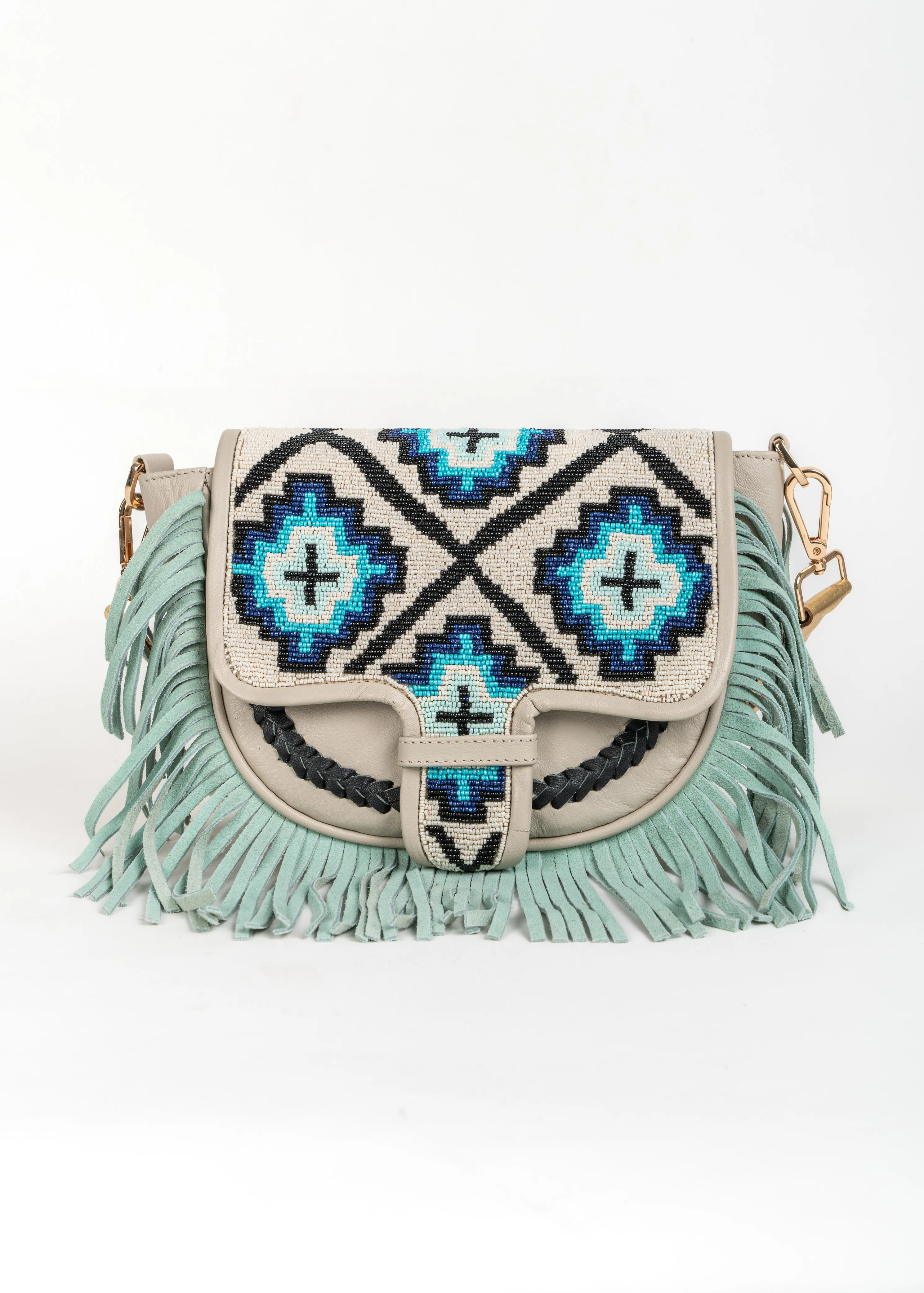 Bandolera piel Medellin azul