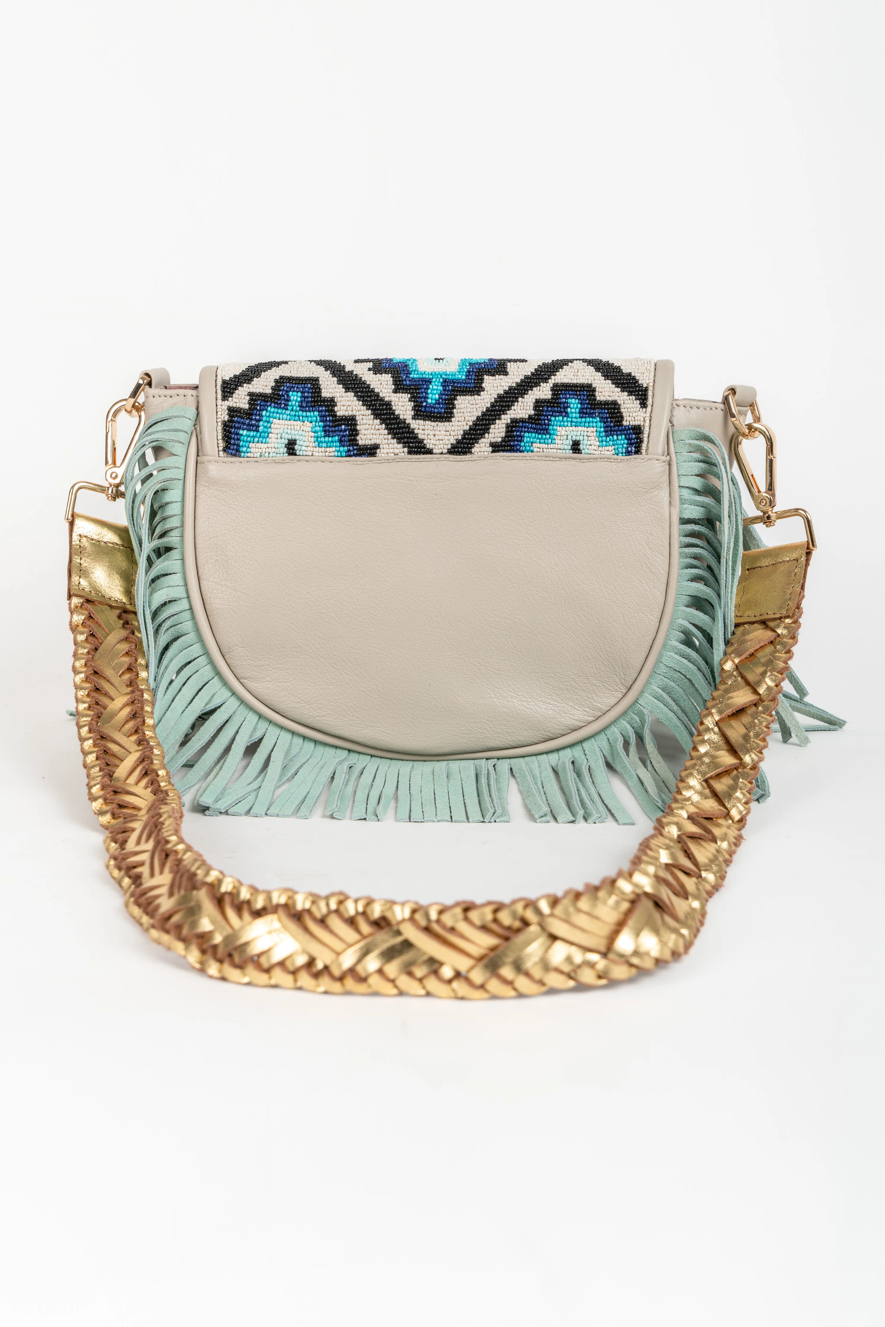 Bandolera piel Medellin azul