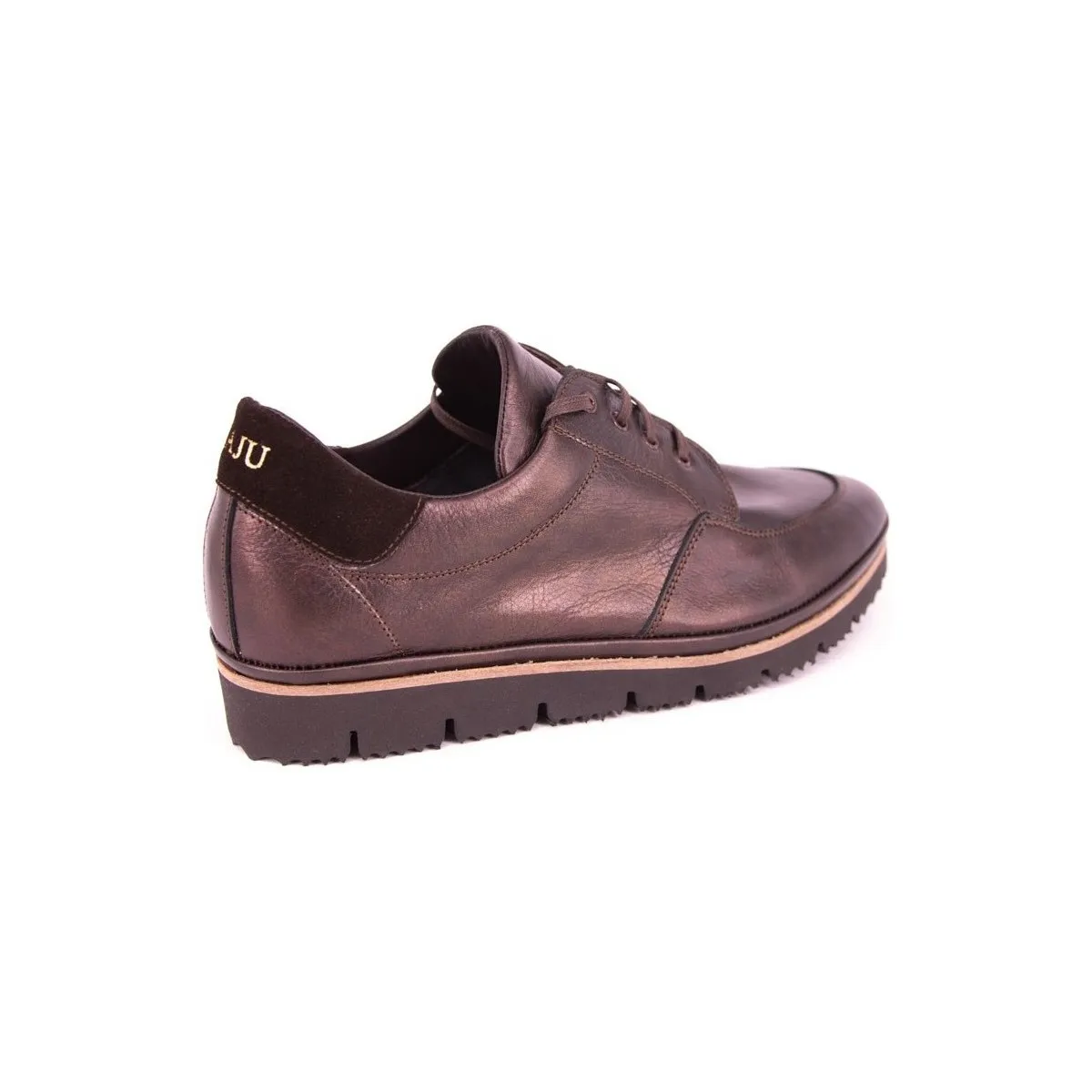 BLUCHER  PIEL METALIZADA MARRON