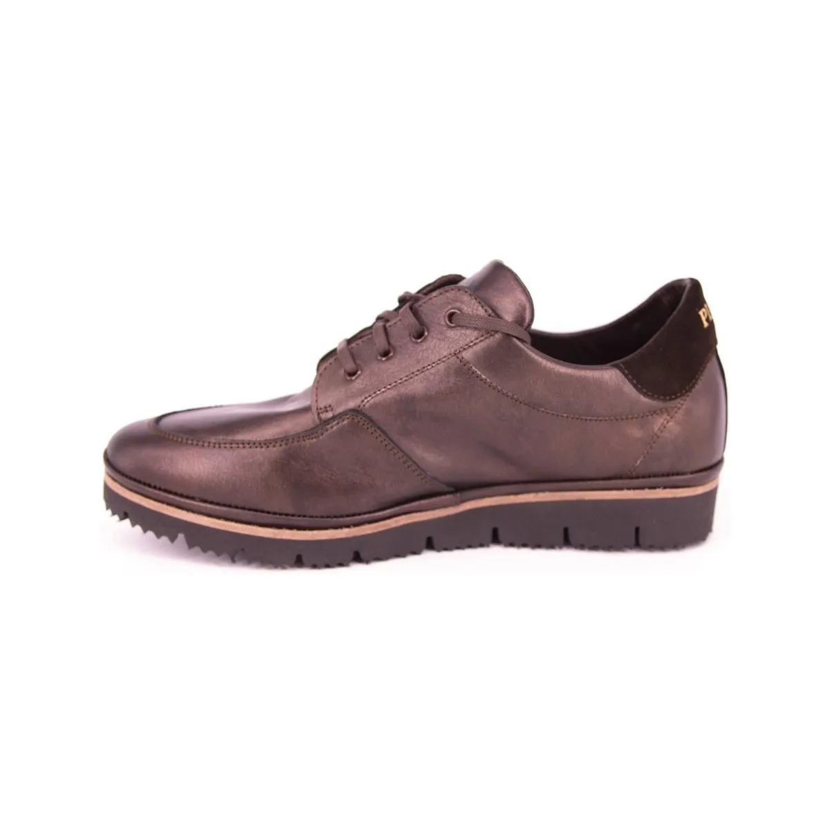 BLUCHER  PIEL METALIZADA MARRON