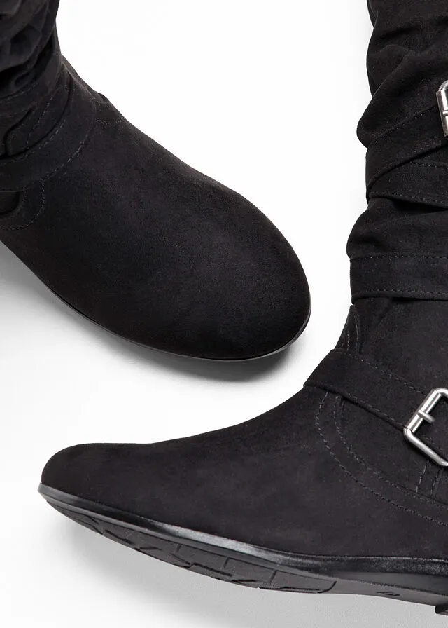 Botas con tiras y hebillas Negro