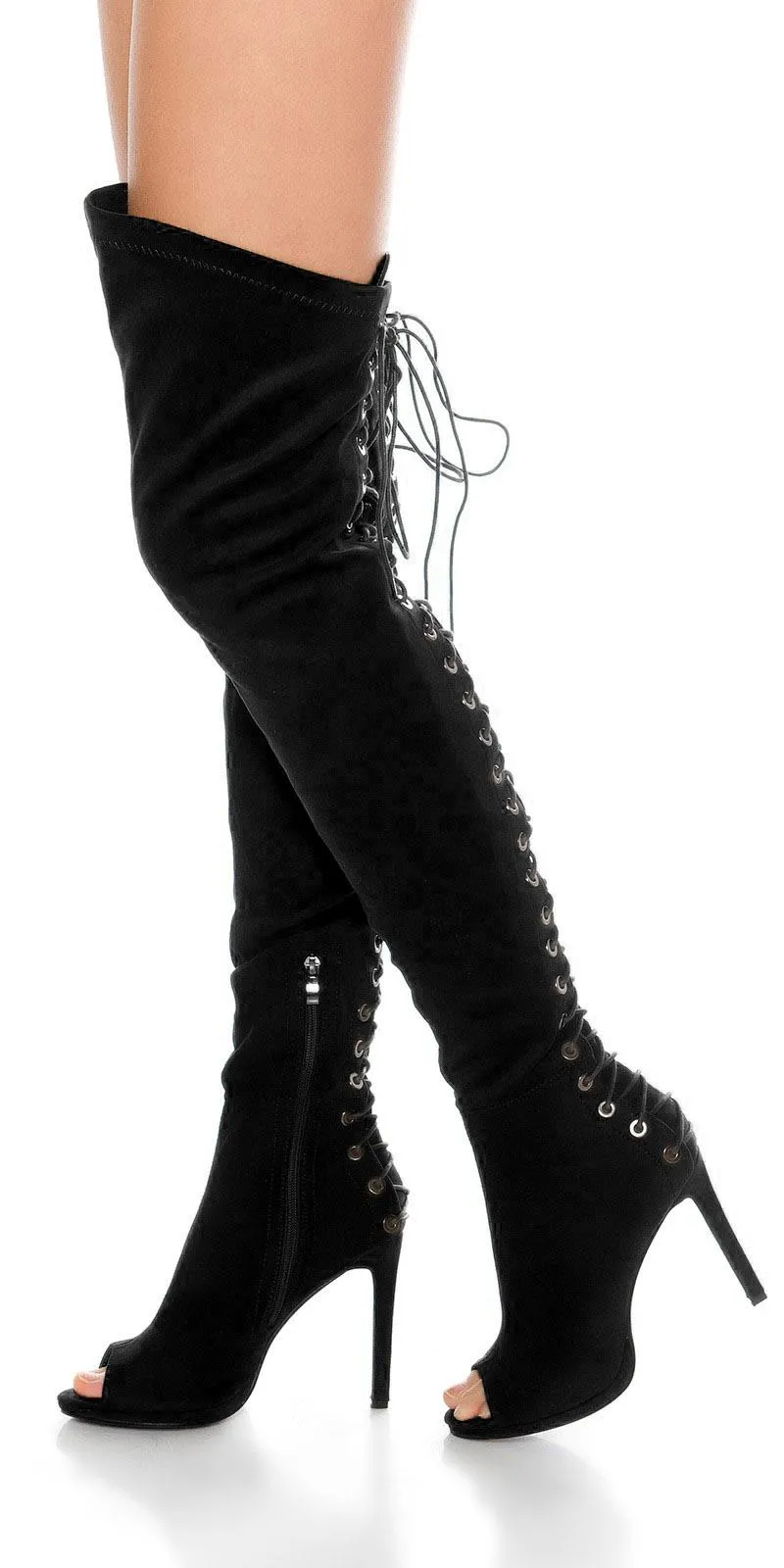 Botas de caña alta ante negro