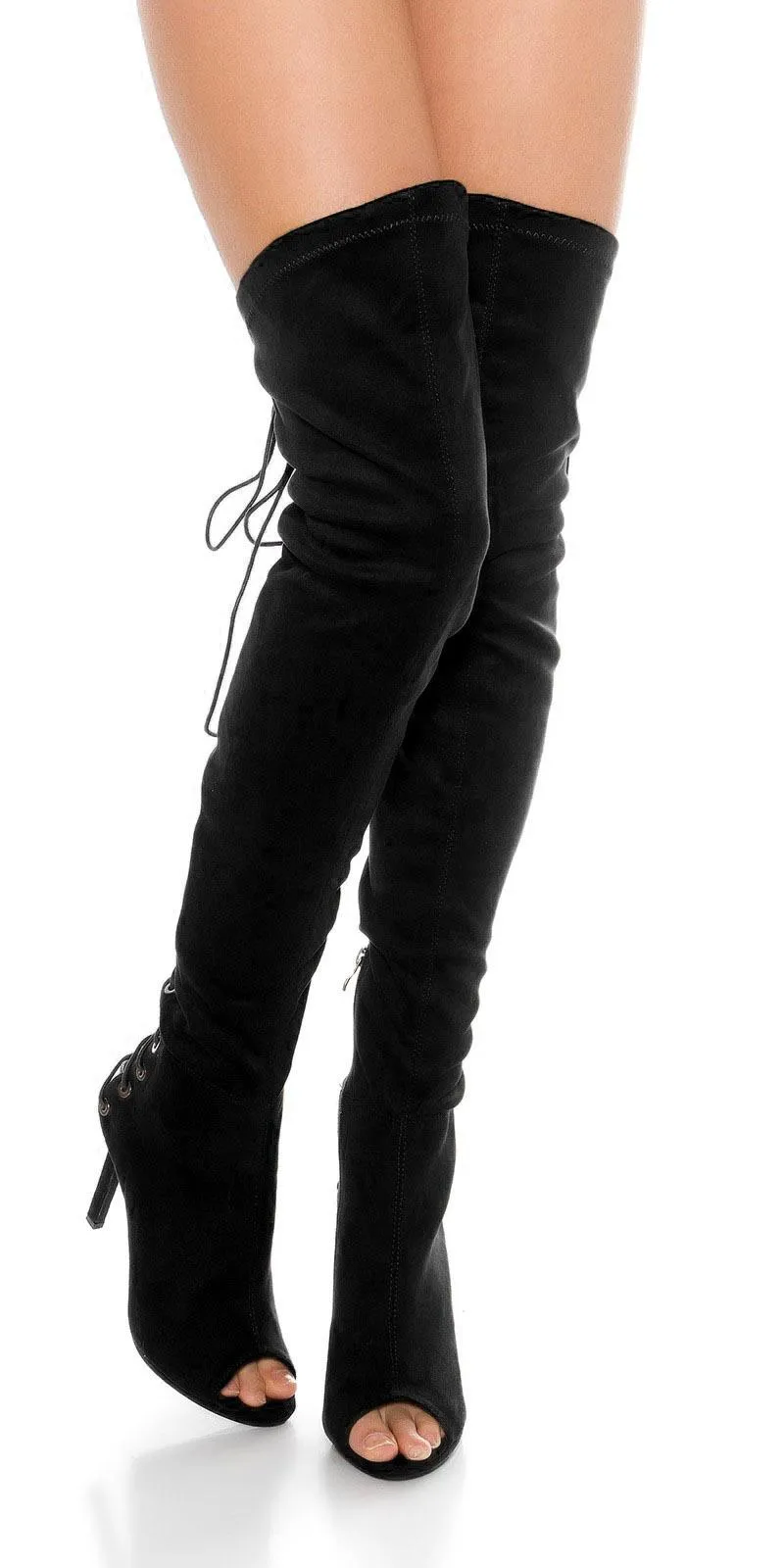 Botas de caña alta ante negro