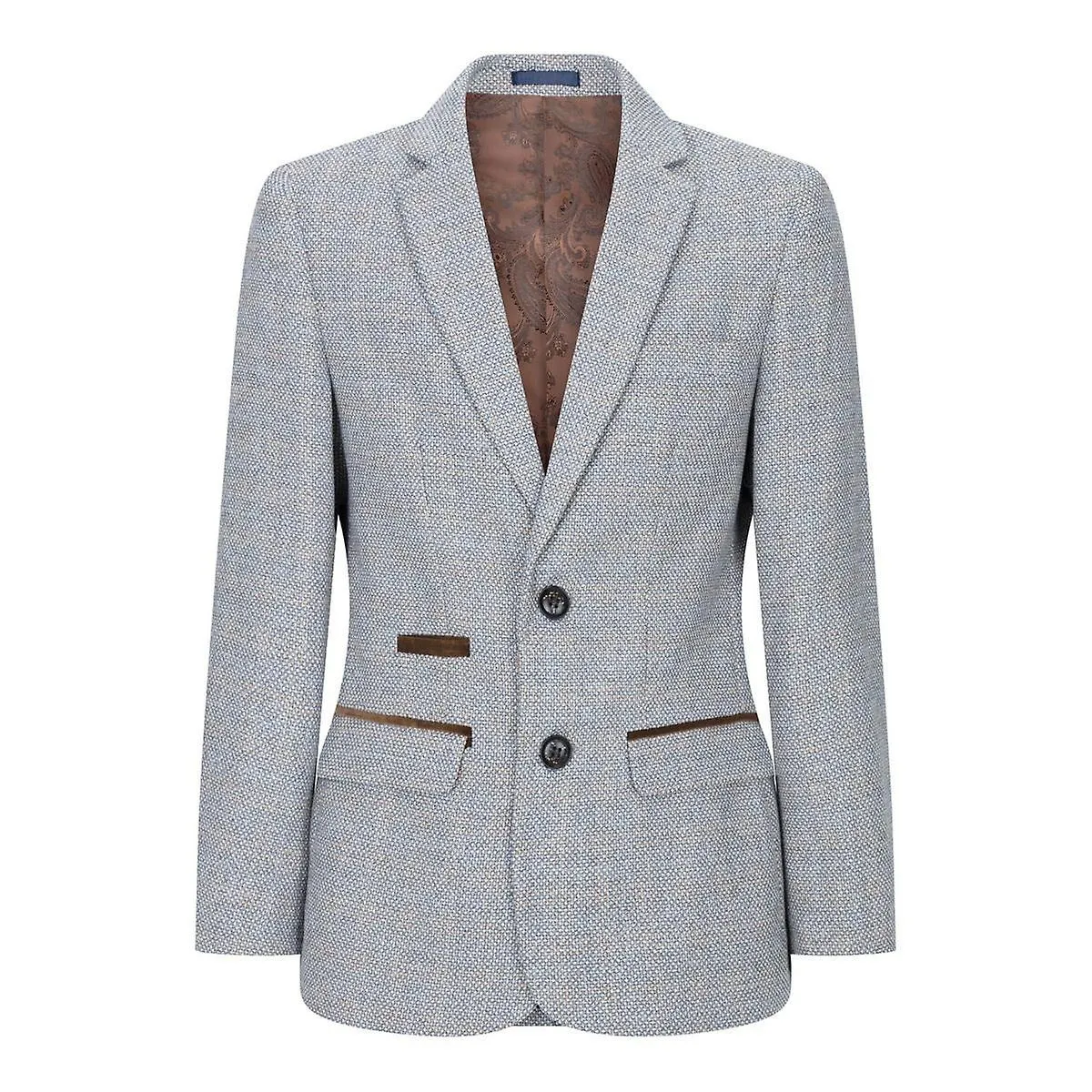 Boys 3 Piece Cream Tweed Check Vintage Retro Suit