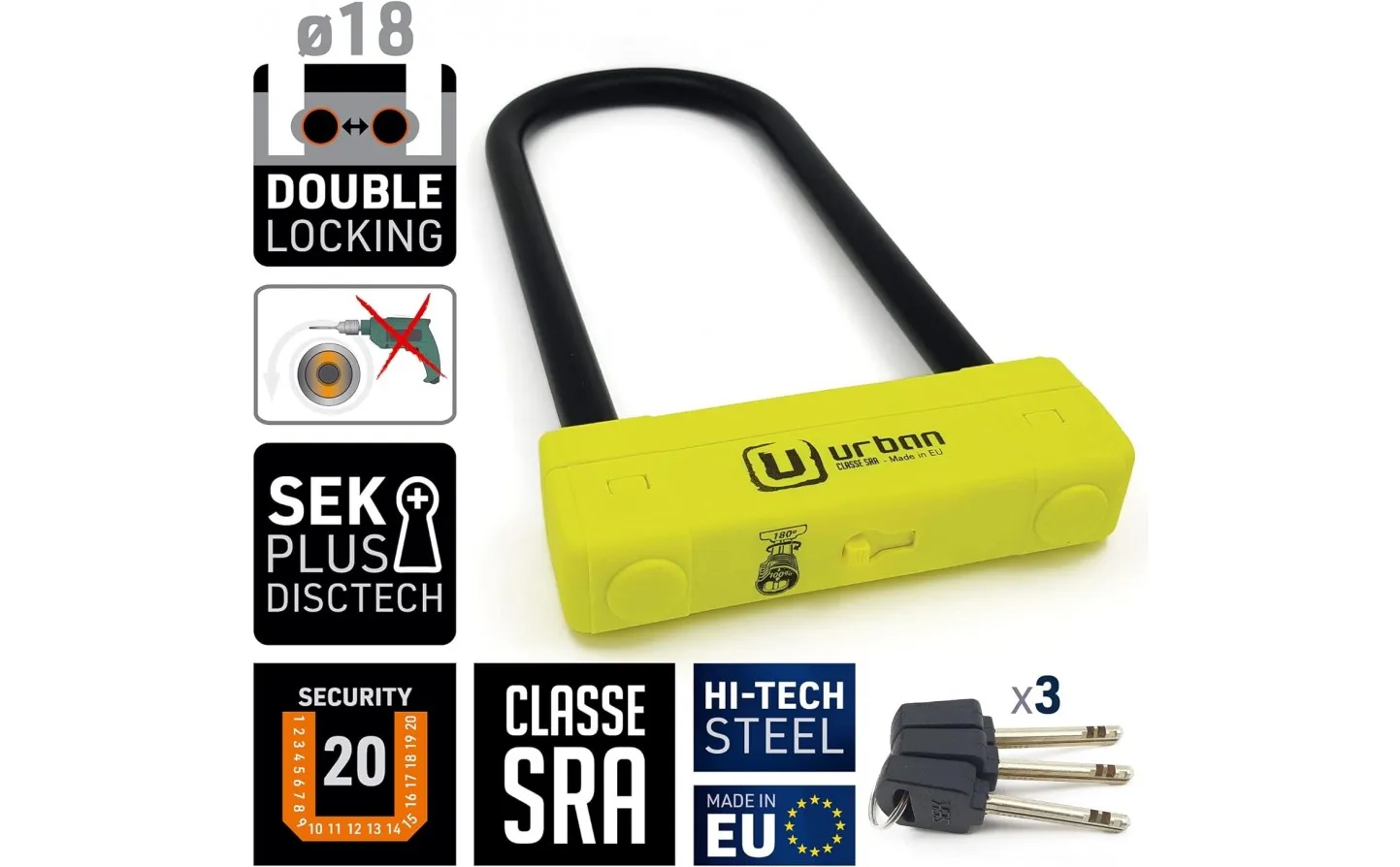 Candado Moto U Urban 120X310 Sra |UR120310|