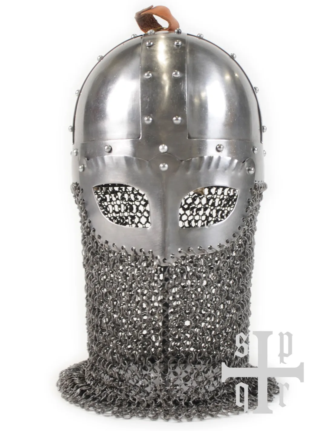 Casco Vikingo funcional con antifaz, verdugo y cabello incorporado, Reacondicionado