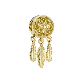 Charm con un recubrimiento en oro de 14k Atrapasueños Espiritual
