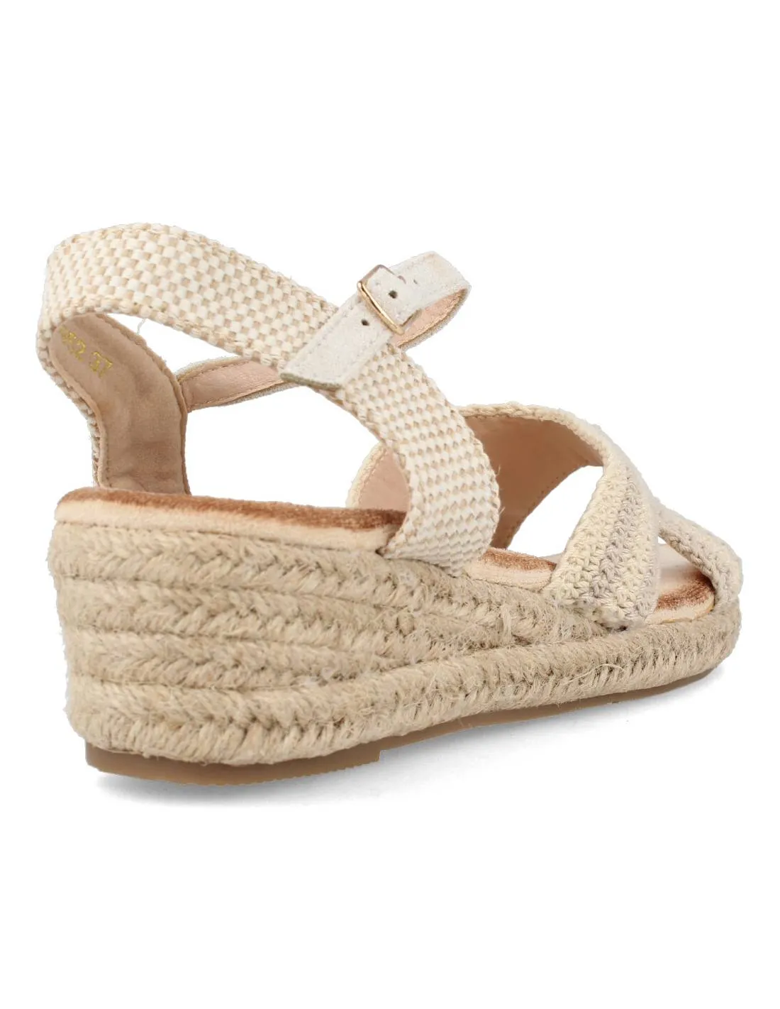 Cuña Esparto Crochet Apricot