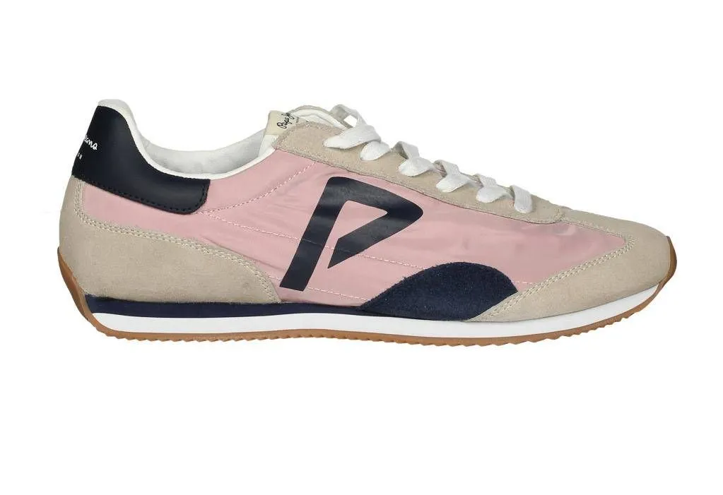 Deportivo Textil/nobuck Rosa/taupe/azul Talon Piel
