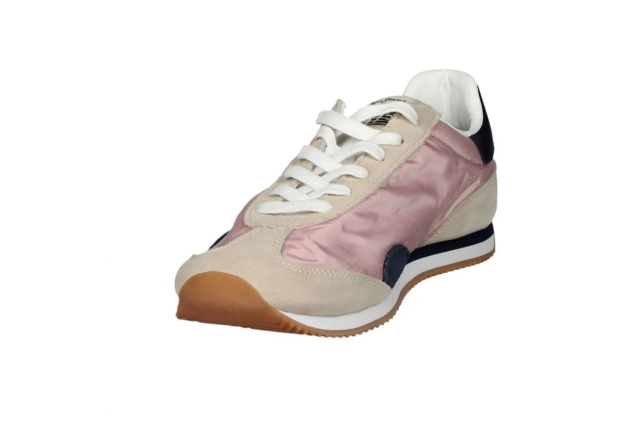 Deportivo Textil/nobuck Rosa/taupe/azul Talon Piel