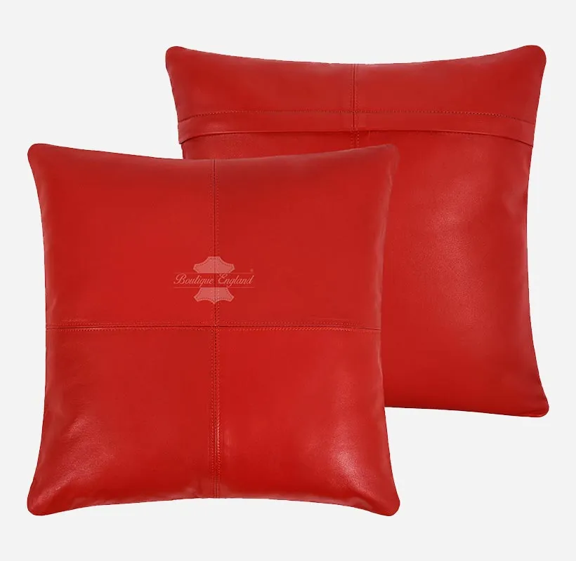 Leather Cushion Covers Pillow Case Home Bed Soft Square Size 16