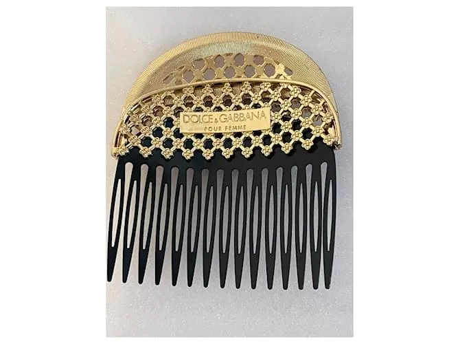 Magnífico y precioso peine sujetador de cabello DOLCE & GABBANA Dorado 