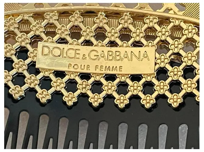 Magnífico y precioso peine sujetador de cabello DOLCE & GABBANA Dorado 