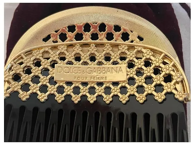 Magnífico y precioso peine sujetador de cabello DOLCE & GABBANA Dorado 