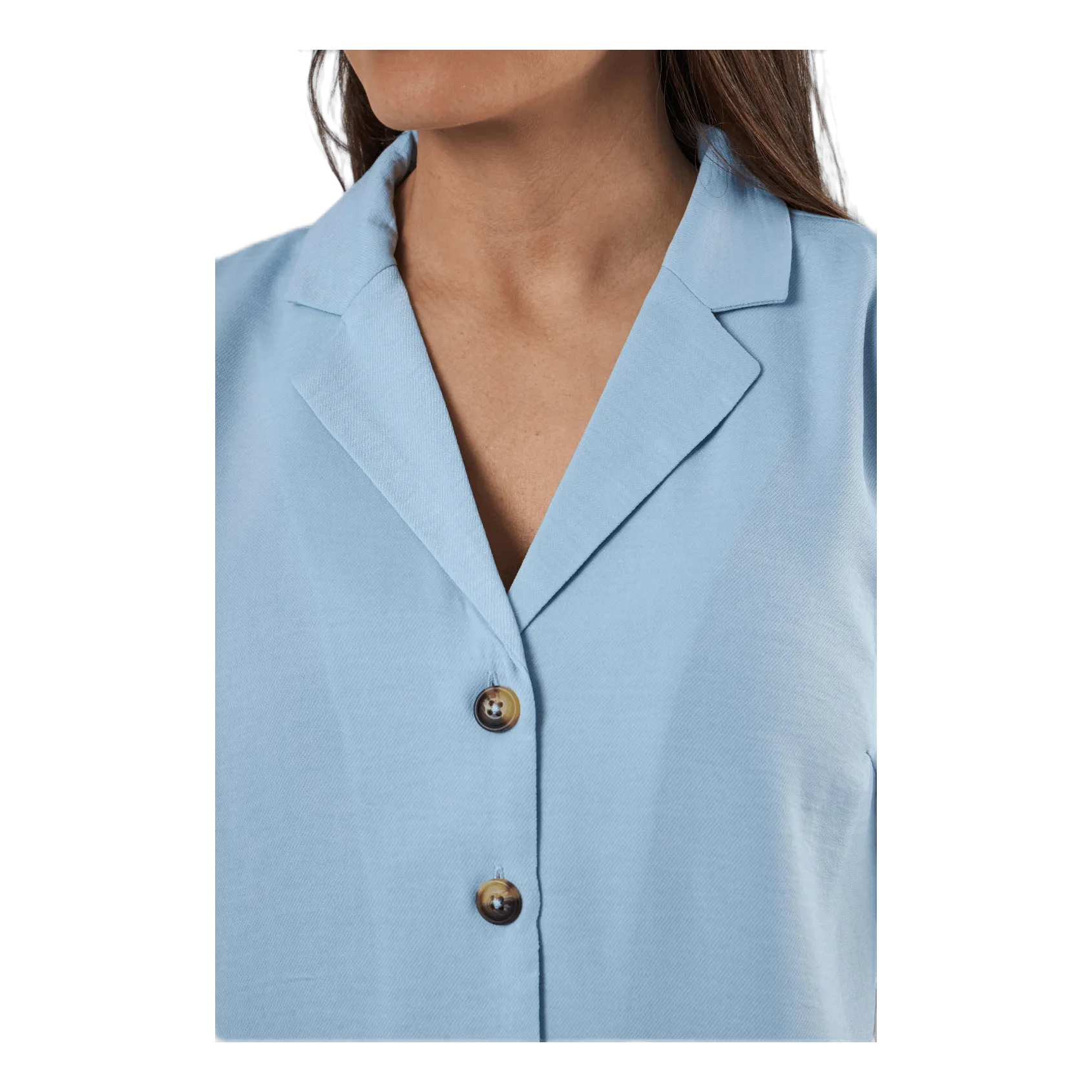 Only Sky S/S Shirt Solid Wvn Blue