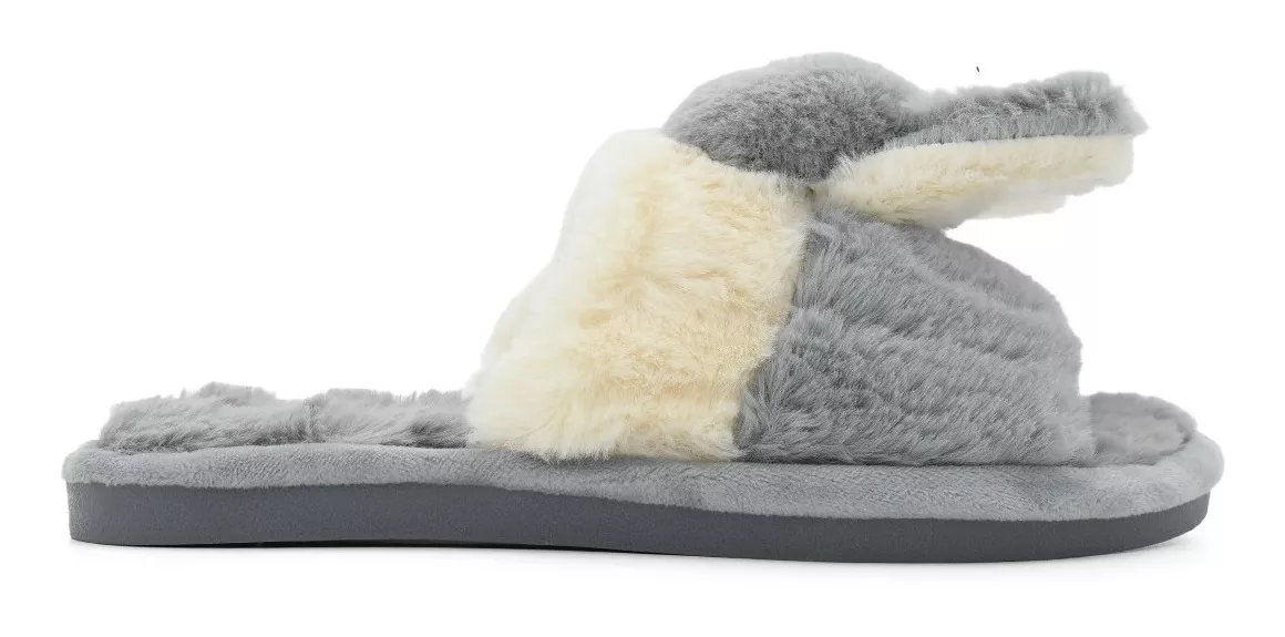 Pantufla Mujer Piel Importada Liviana Abierta Conejo Serafin