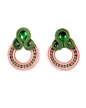 PENDIENTES DE AROS FLAMENCA ROSAS CON ARO QUEDAN FANTASTICOS