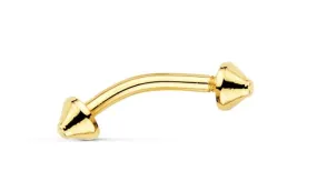 Piercing de Ceja en Oro 13 x 3 mm.