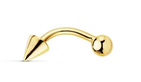 Piercing de Ceja en Oro 15 x 4 mm.