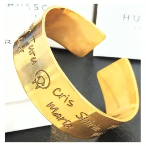 Pulseras personalizada de metal bañada en oro 18 k.