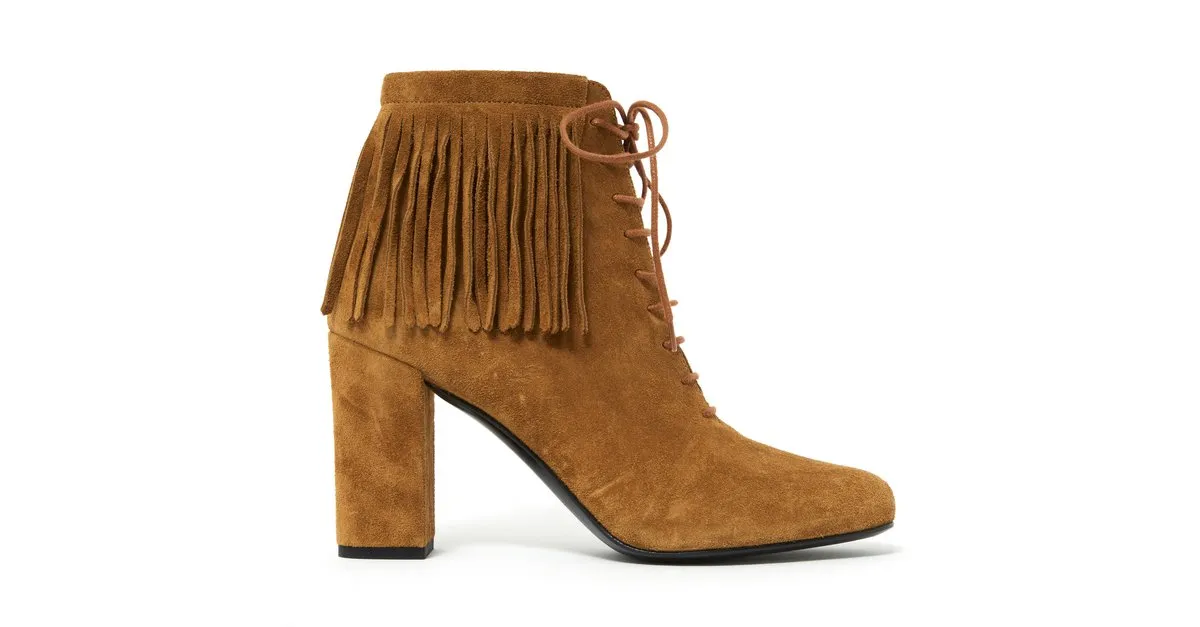 Saint Laurent CAMEL FRINGE FR38.5 Caramelo 