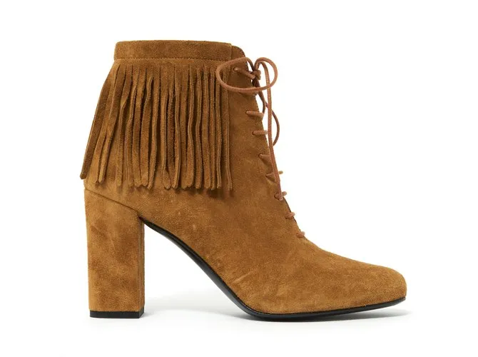 Saint Laurent CAMEL FRINGE FR38.5 Caramelo 