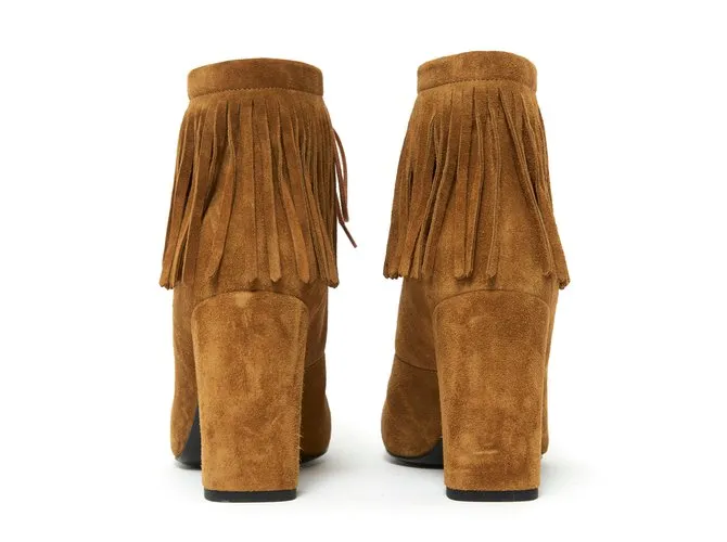 Saint Laurent CAMEL FRINGE FR38.5 Caramelo 