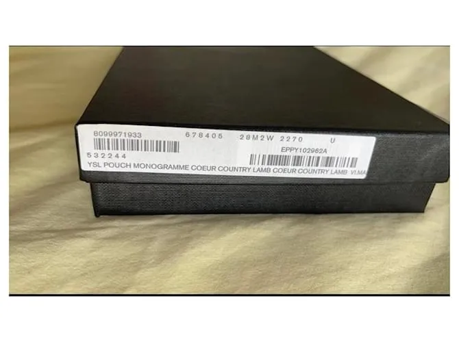 Saint Laurent Monedero con monograma Marrón oscuro 