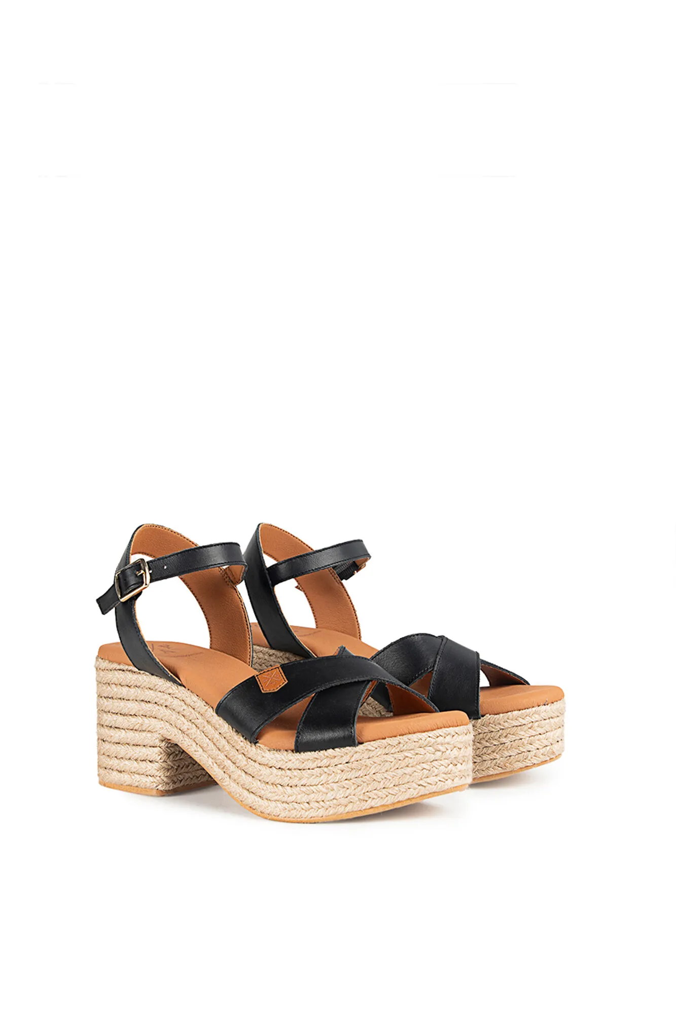 Sandalia cuña tacón Clifton Piel