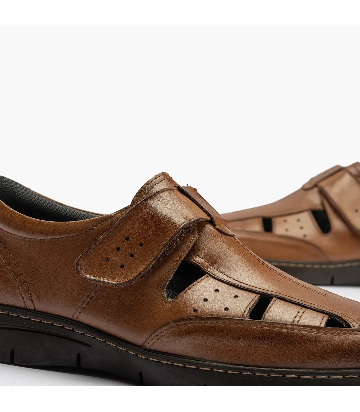 Sandalia piel hombre MARRON CLARO