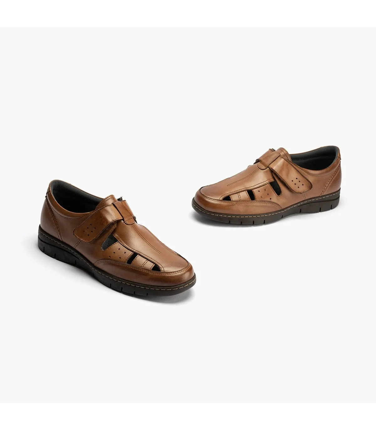 Sandalia piel hombre MARRON CLARO