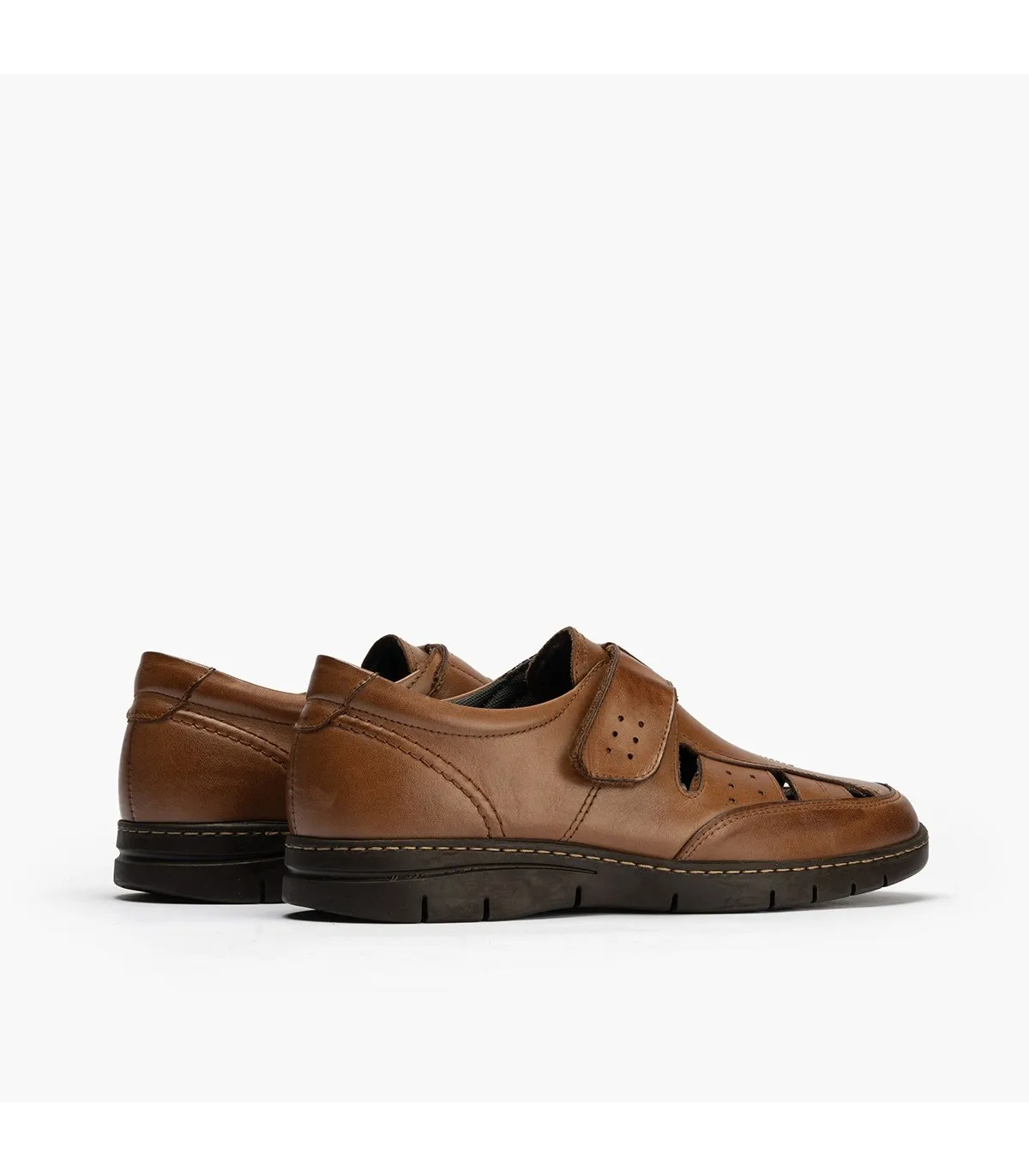 Sandalia piel hombre MARRON CLARO