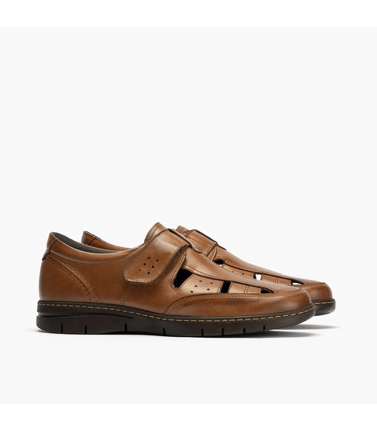 Sandalia piel hombre MARRON CLARO