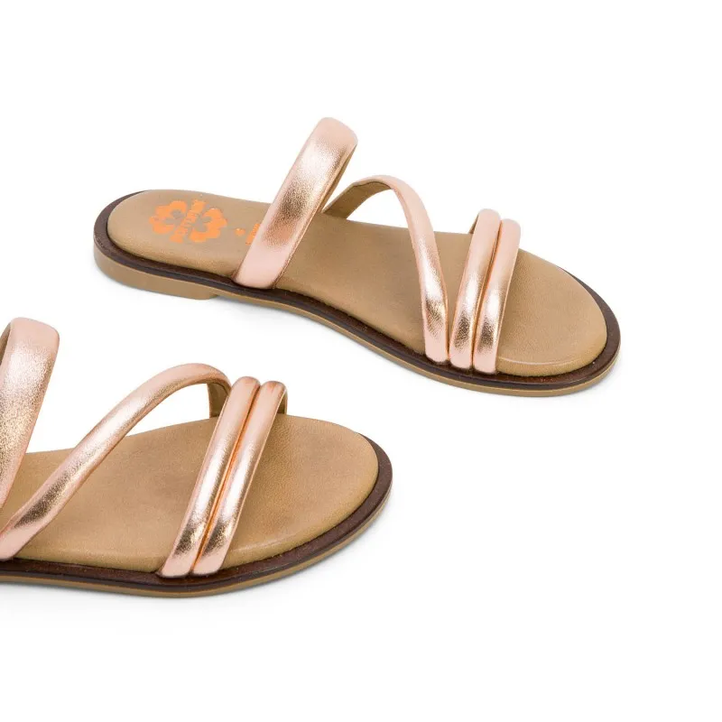 SANDALIA PLANA PIEL ROSÉ CAROL