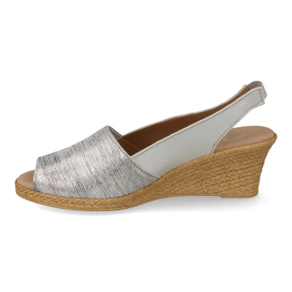 SANDALIAS CUÑA MUJER PIEL MOD. TIERRA PLOMO