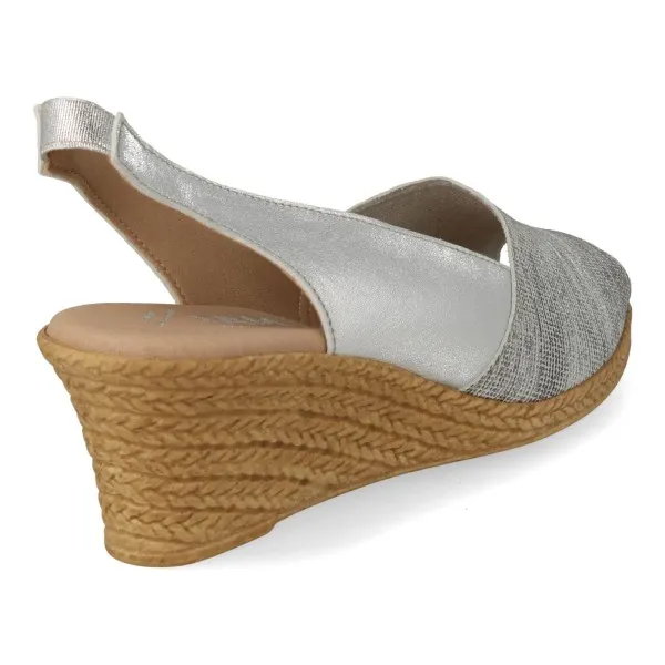 SANDALIAS CUÑA MUJER PIEL MOD. TIERRA PLOMO