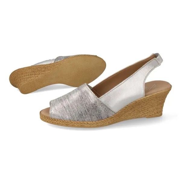 SANDALIAS CUÑA MUJER PIEL MOD. TIERRA PLOMO
