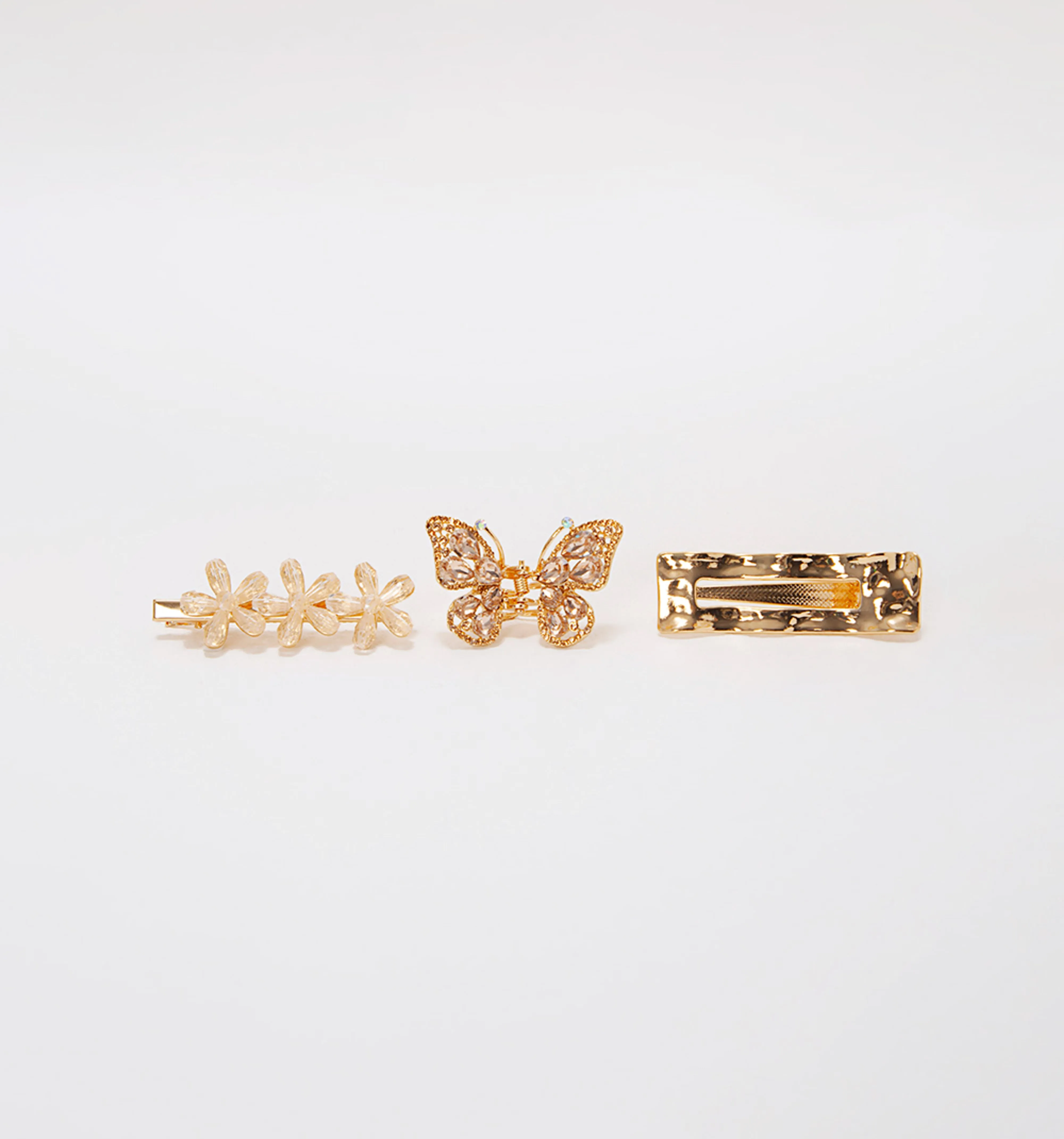 Set de pinzas cabello mariposa unic dorado