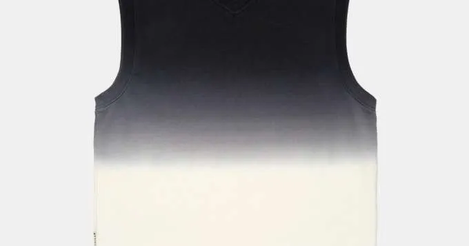 TAIKAN EVERYTHING FLEECE VEST DIP DYE BLACK/CREAM  2108002DBL