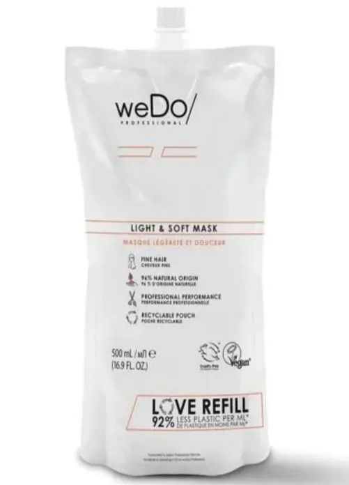 weDo Mascarilla capilar vegana de ligereza y suavidad para cabello fino Recarga