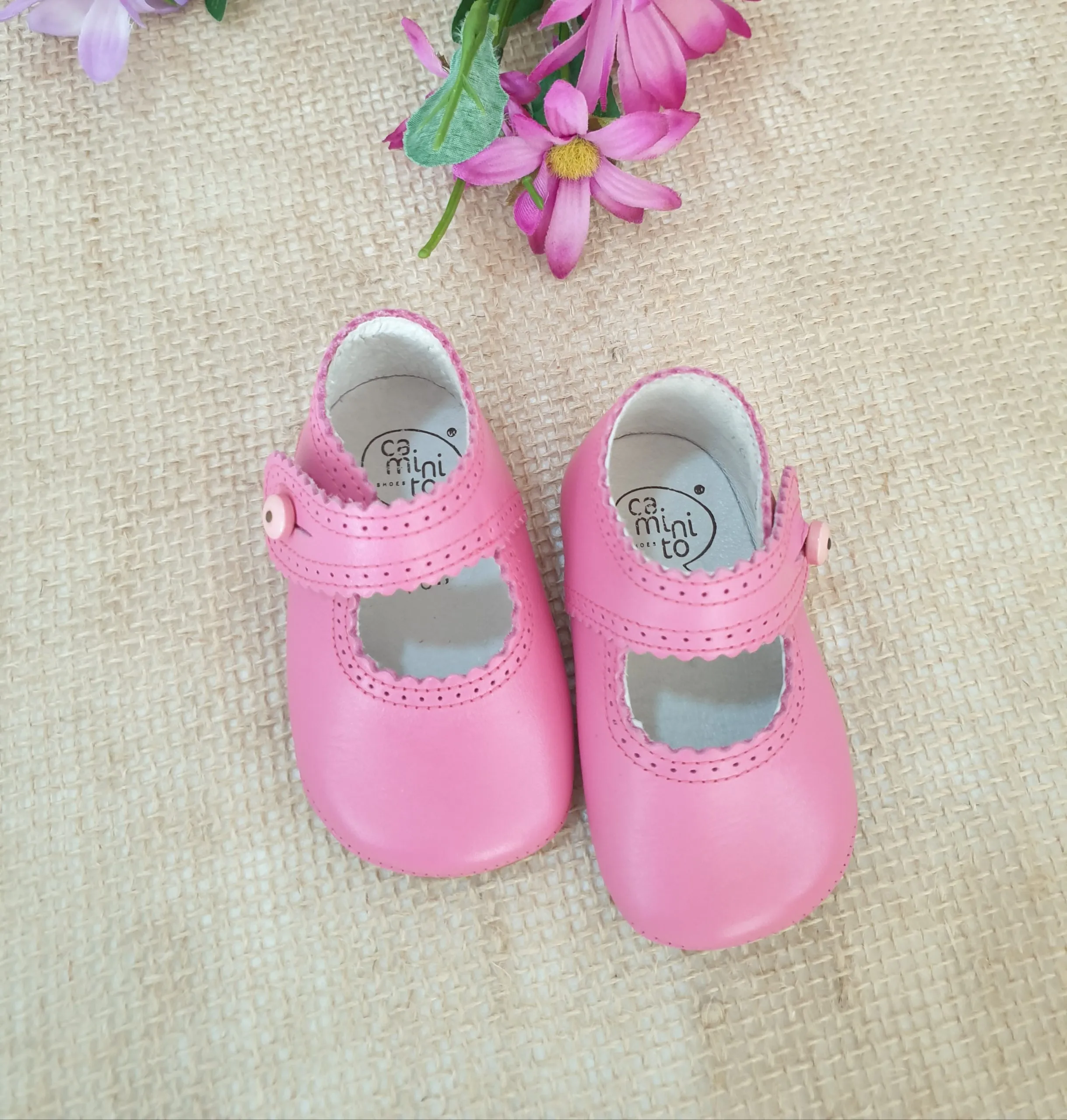Zapatitos sin suela piel Merceditas P020350 Chicle