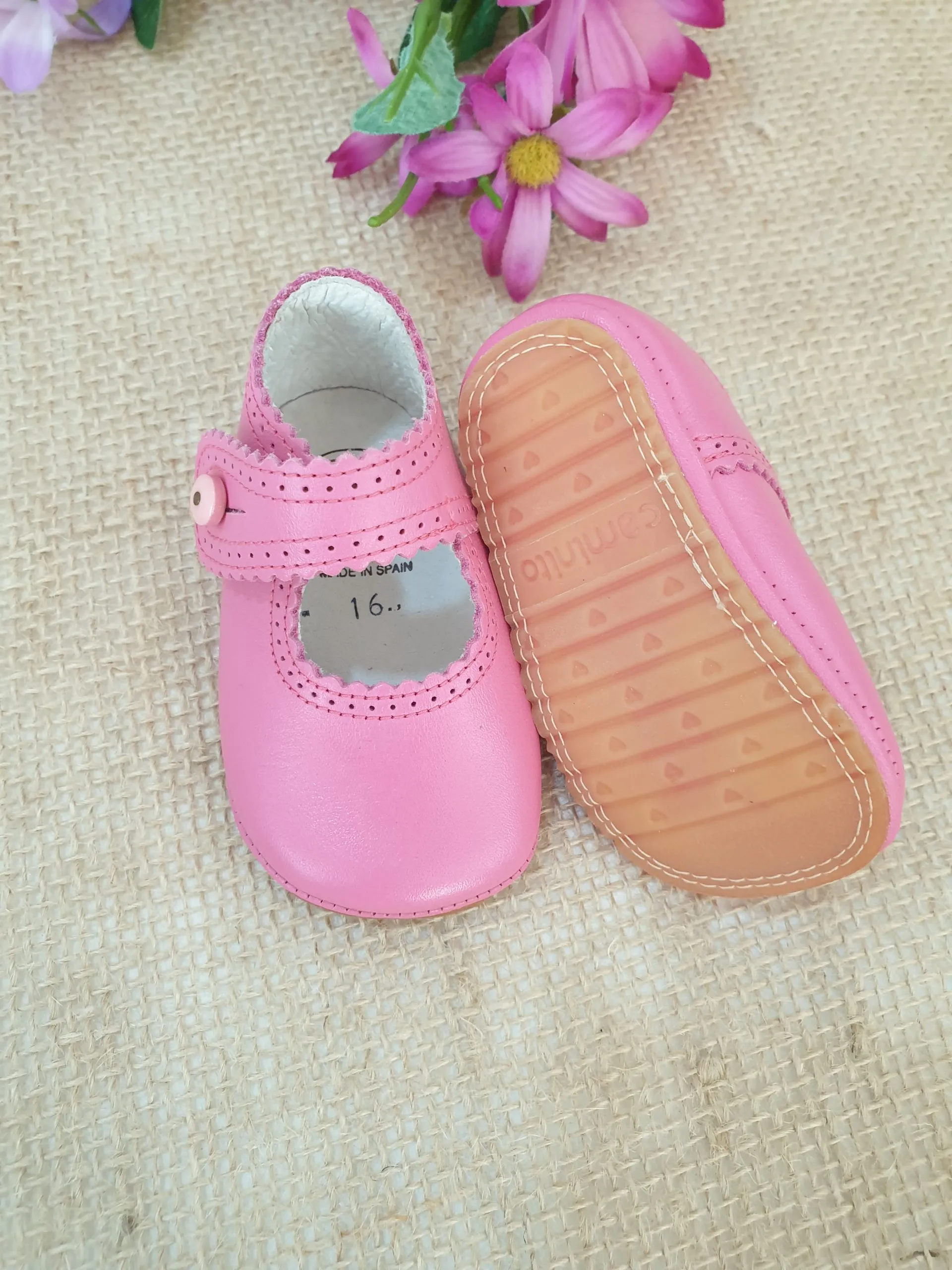 Zapatitos sin suela piel Merceditas P020350 Chicle