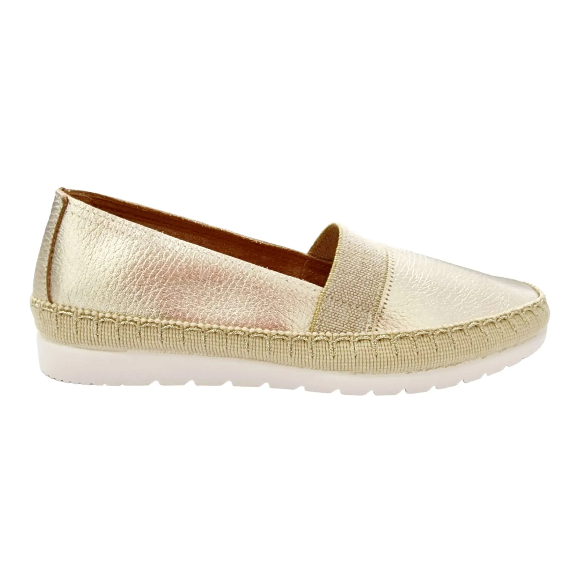 ZAPATO ESPADRILLES MUJER  PIEL dorado