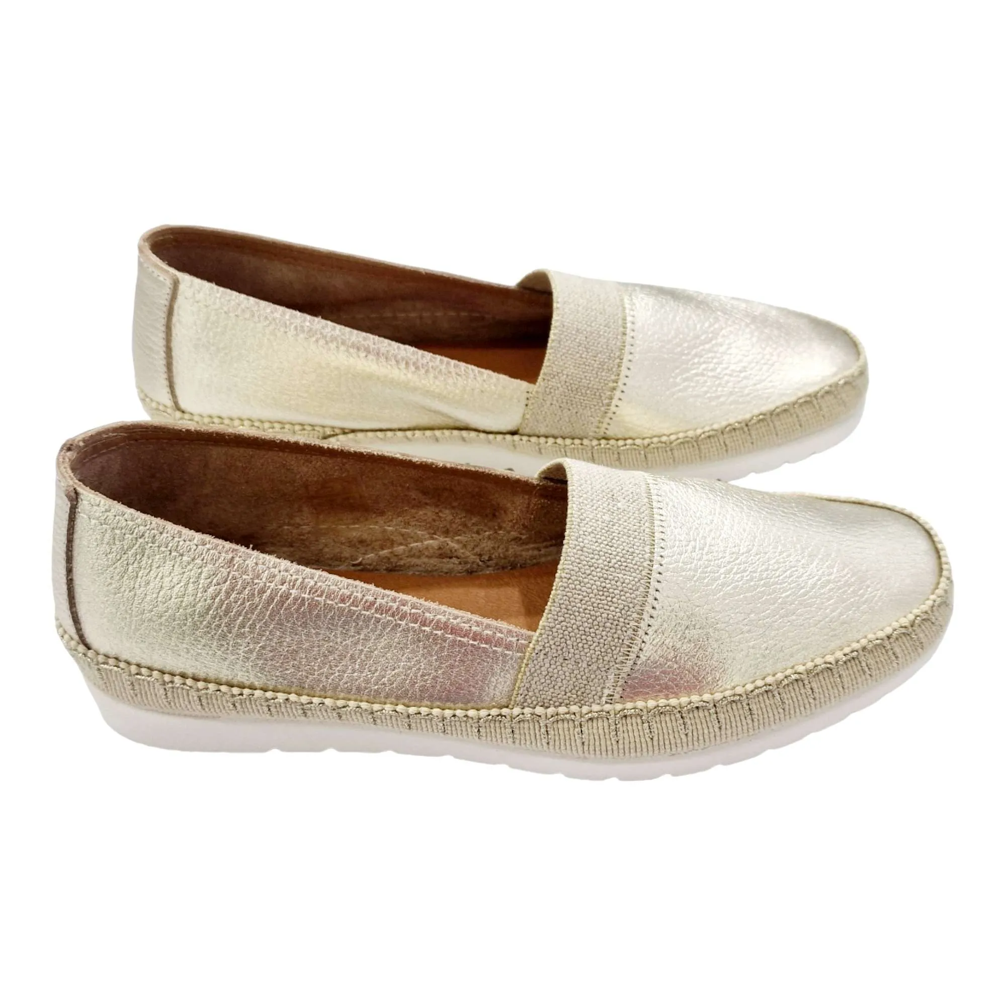 ZAPATO ESPADRILLES MUJER  PIEL dorado
