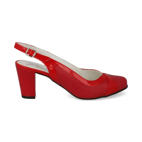 ZAPATOS DESTALONADOS MUJER MOD. NIEVES ROJO
