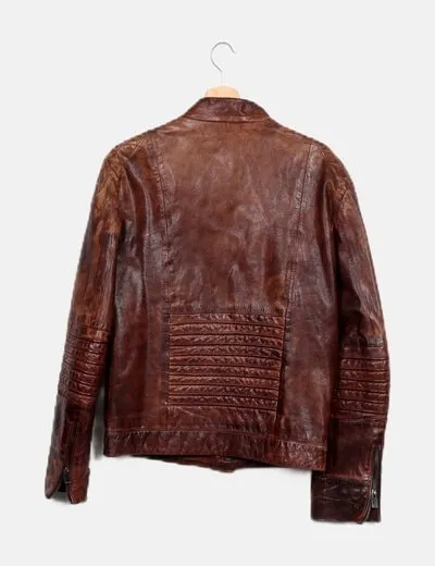 Zara Chaquetón piel marrón